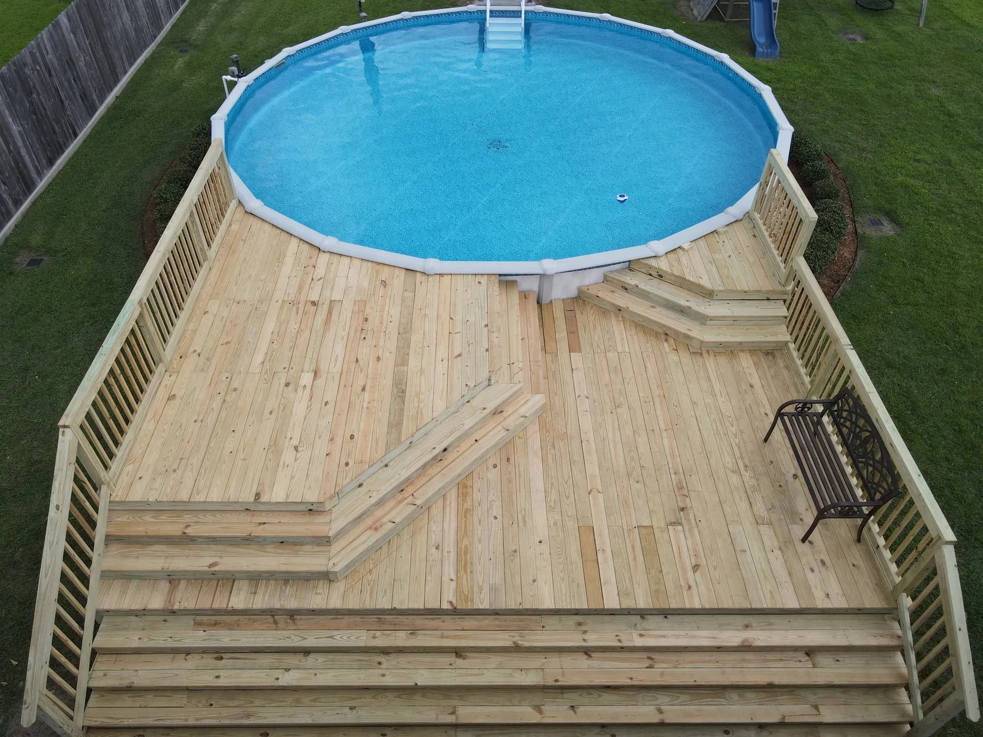 Pool deck project in Baton Rouge by The Cutting Edge Construction and Roofing