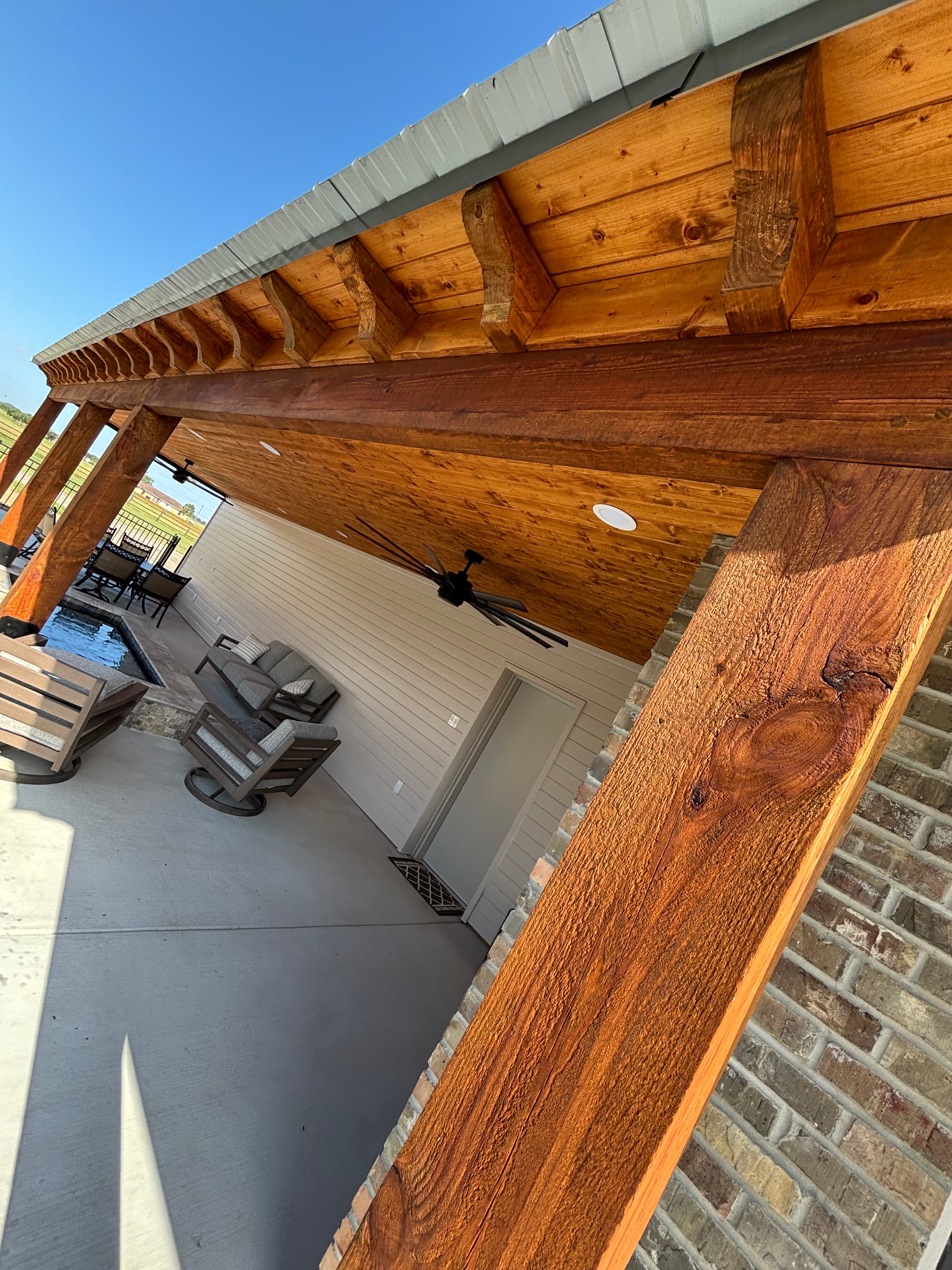 Premium outdoor construction project in Louisiana by The Cutting Edge Construction and Roofing
