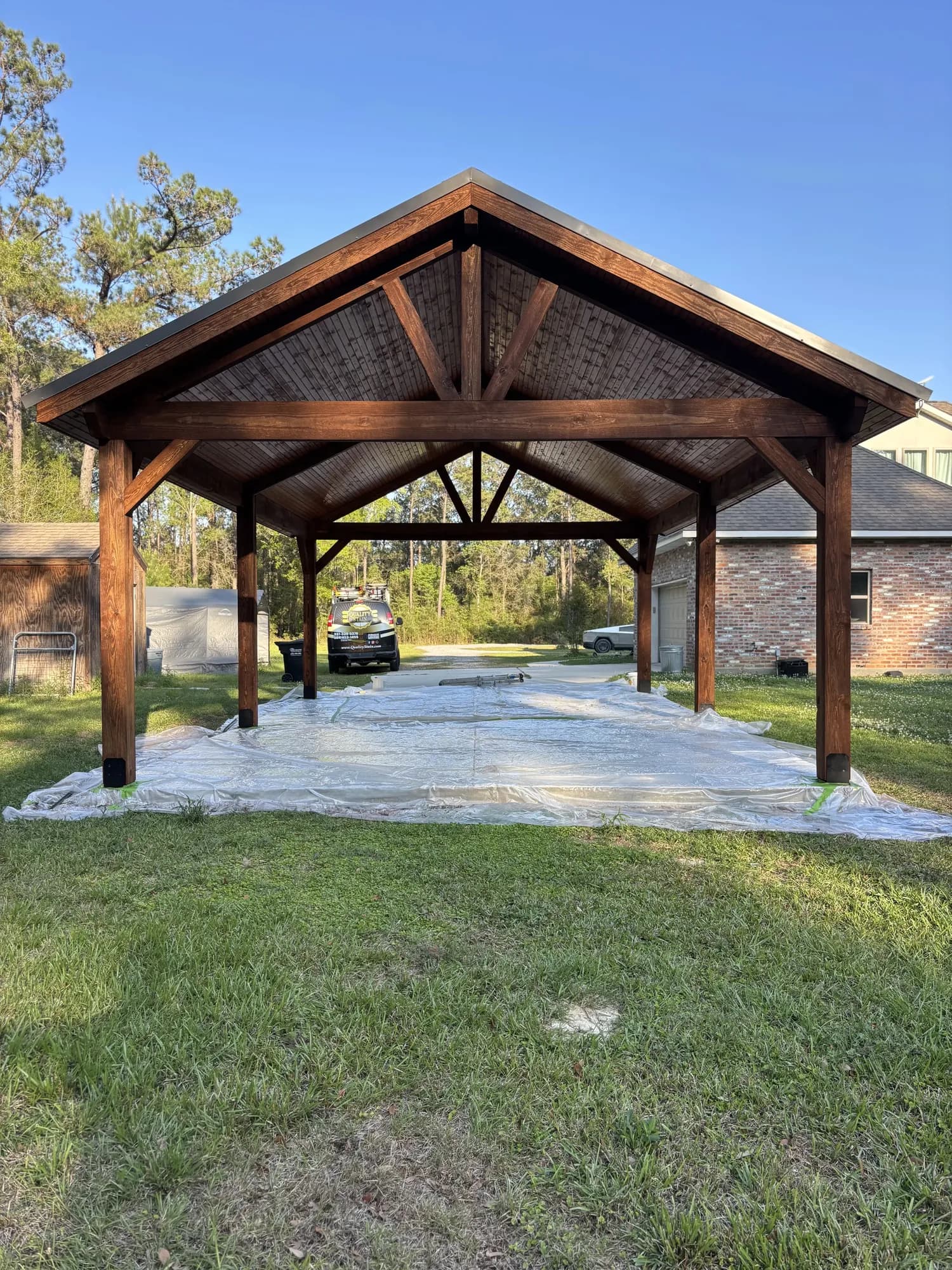 Abita Springs Gabled Carport Pavilion - view 9