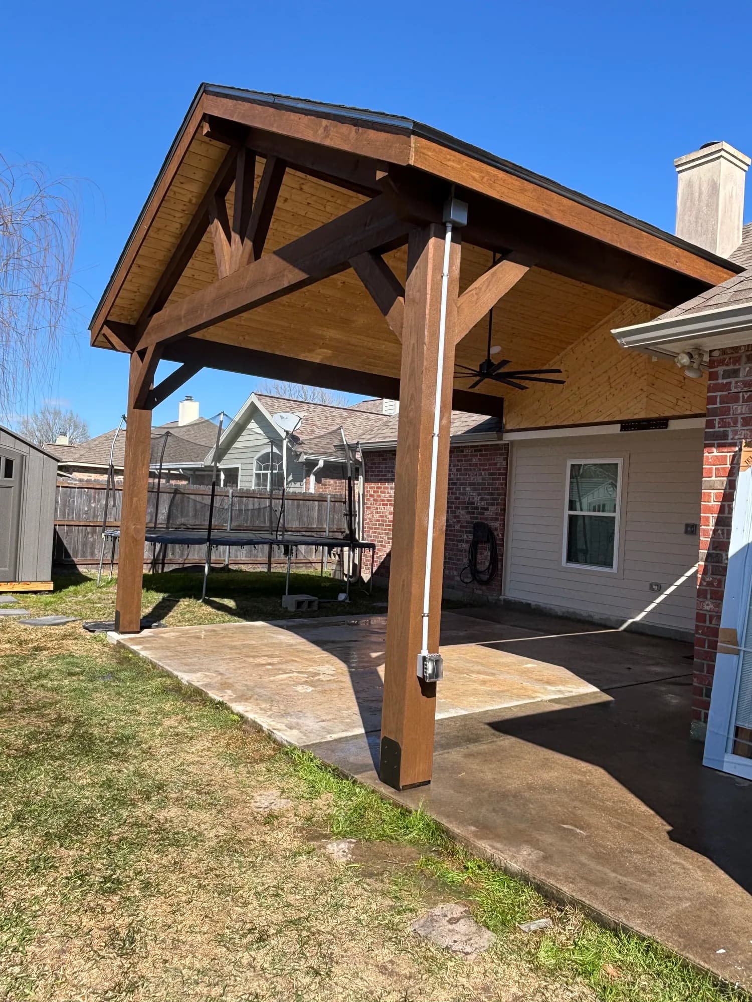 Lafayette Tie-In Gabled Pavilion — Pavilions project in Lafayette Area by The Cutting Edge Construction and Roofing