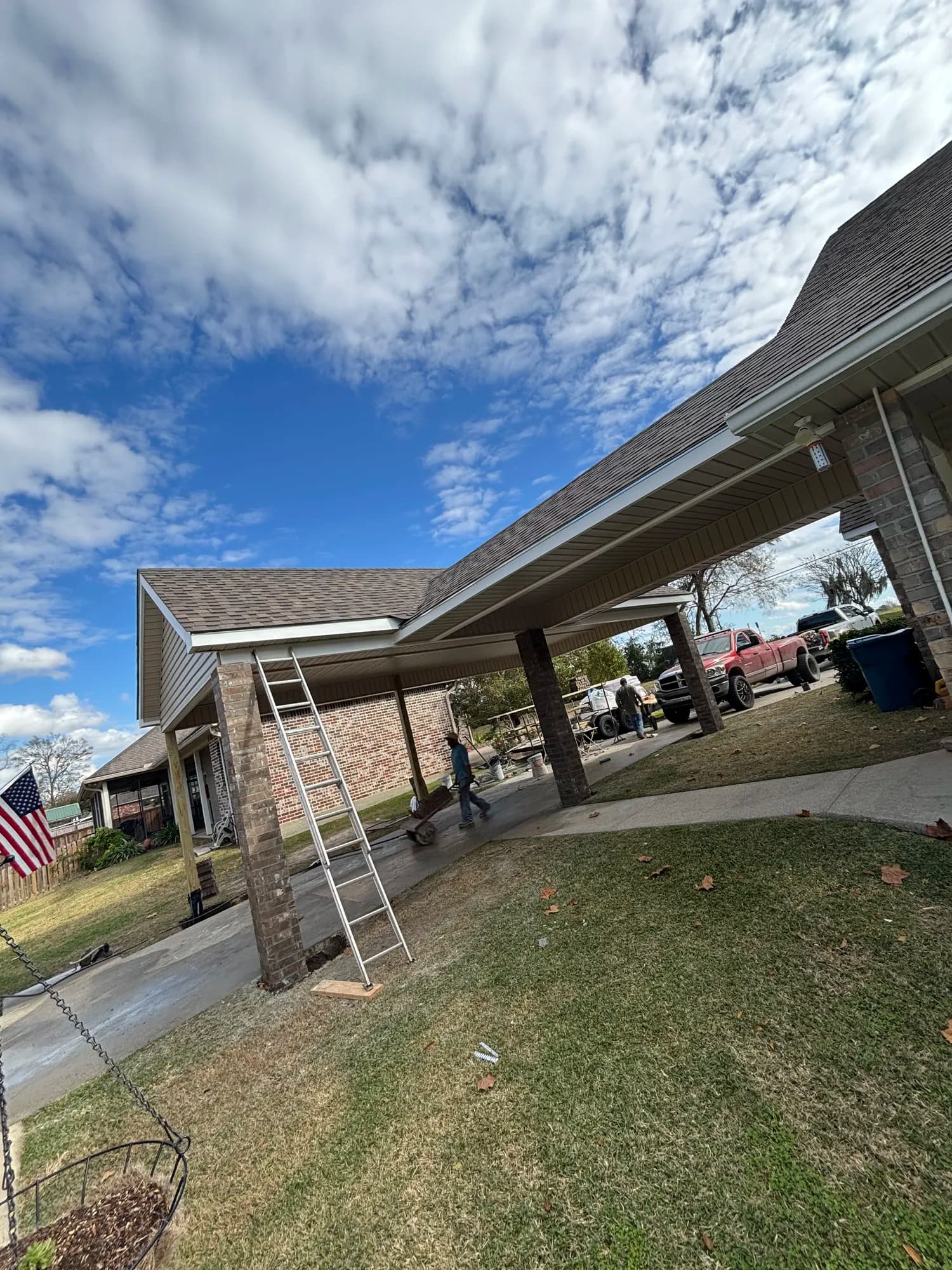 Ventress La Custom Gabled Carport Breezeway - view 1