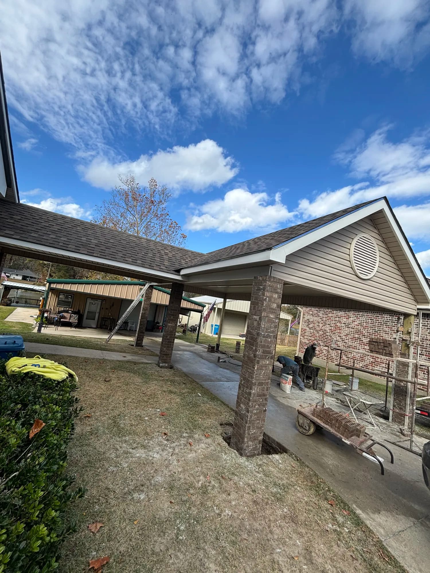 Ventress La Custom Gabled Carport Breezeway